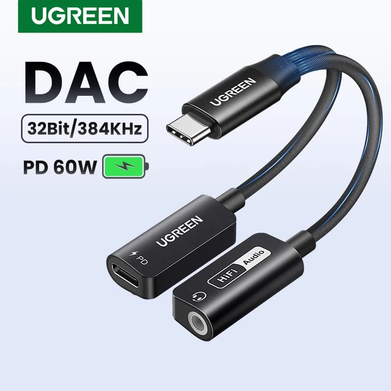 Adapter USB-C na 3.5mm AUX audio z DAC čipom