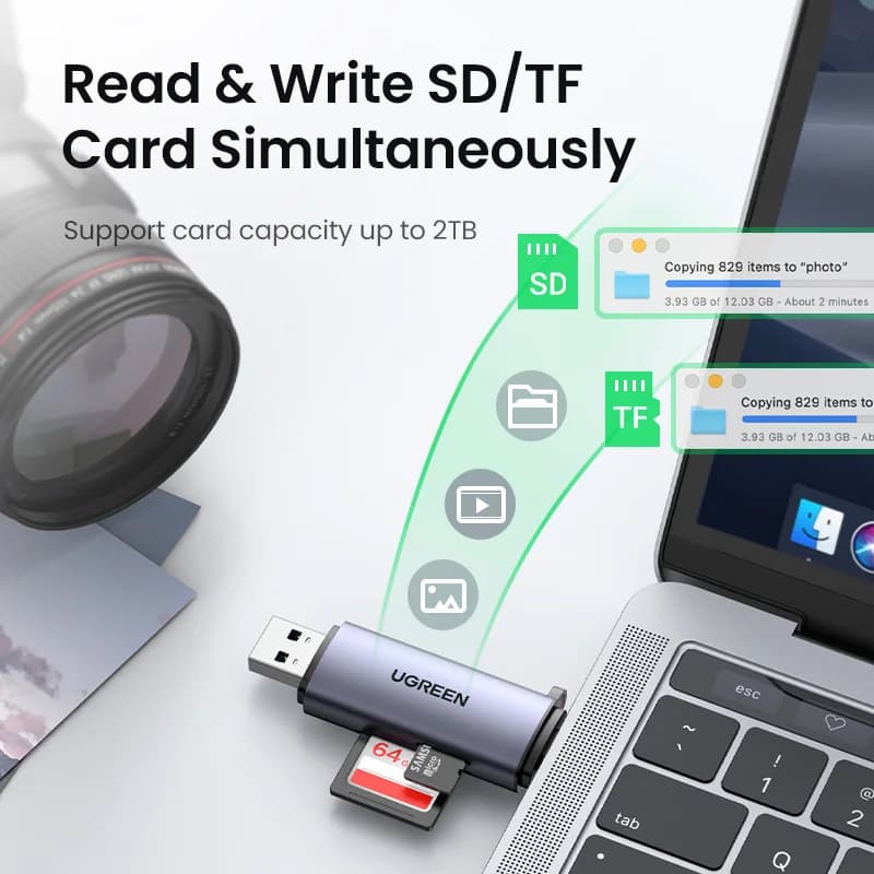 USB 3.0 & USB-C bralnik kartic SD/MicroSD