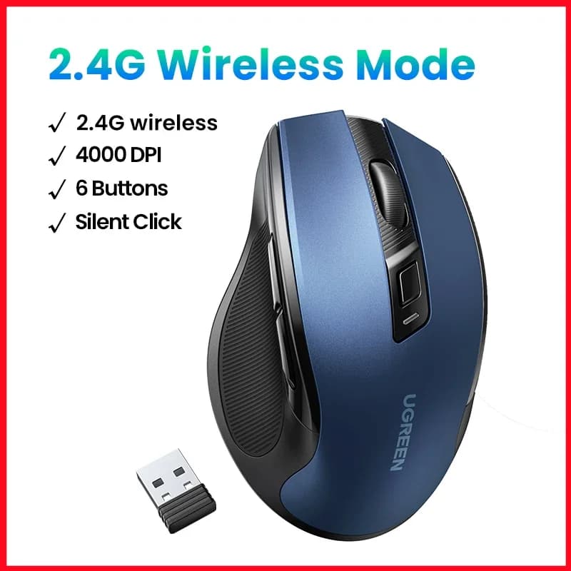 Ergonomski brezžična miška, Bluetooth, 4000 DPI