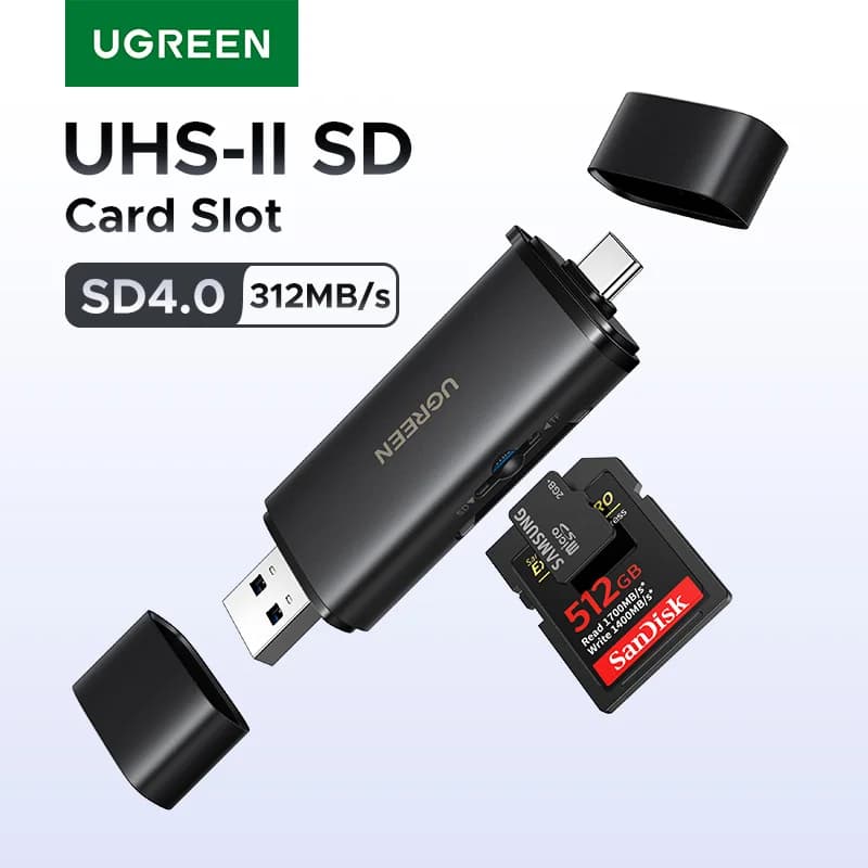 USB-C bralnik kartic SD 4.0, 312 MB/s
