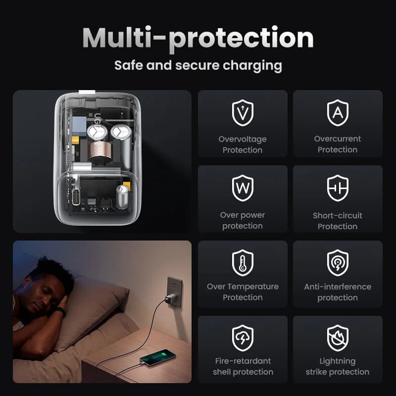 Komplet hitrega polnilca GaN 30 W s kablom USB-C 1 m