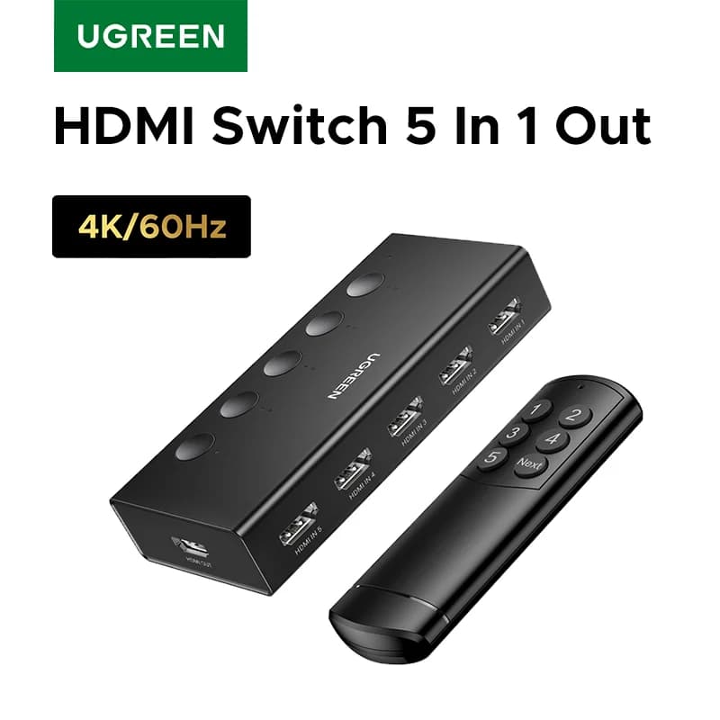 5-prehodni HDMI preklopnik 4K z daljincem