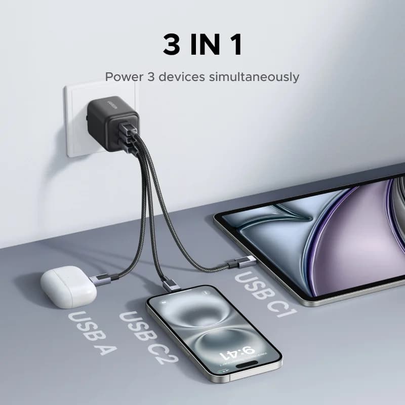 Polnilec GaN USB-C PD 45W s PPS