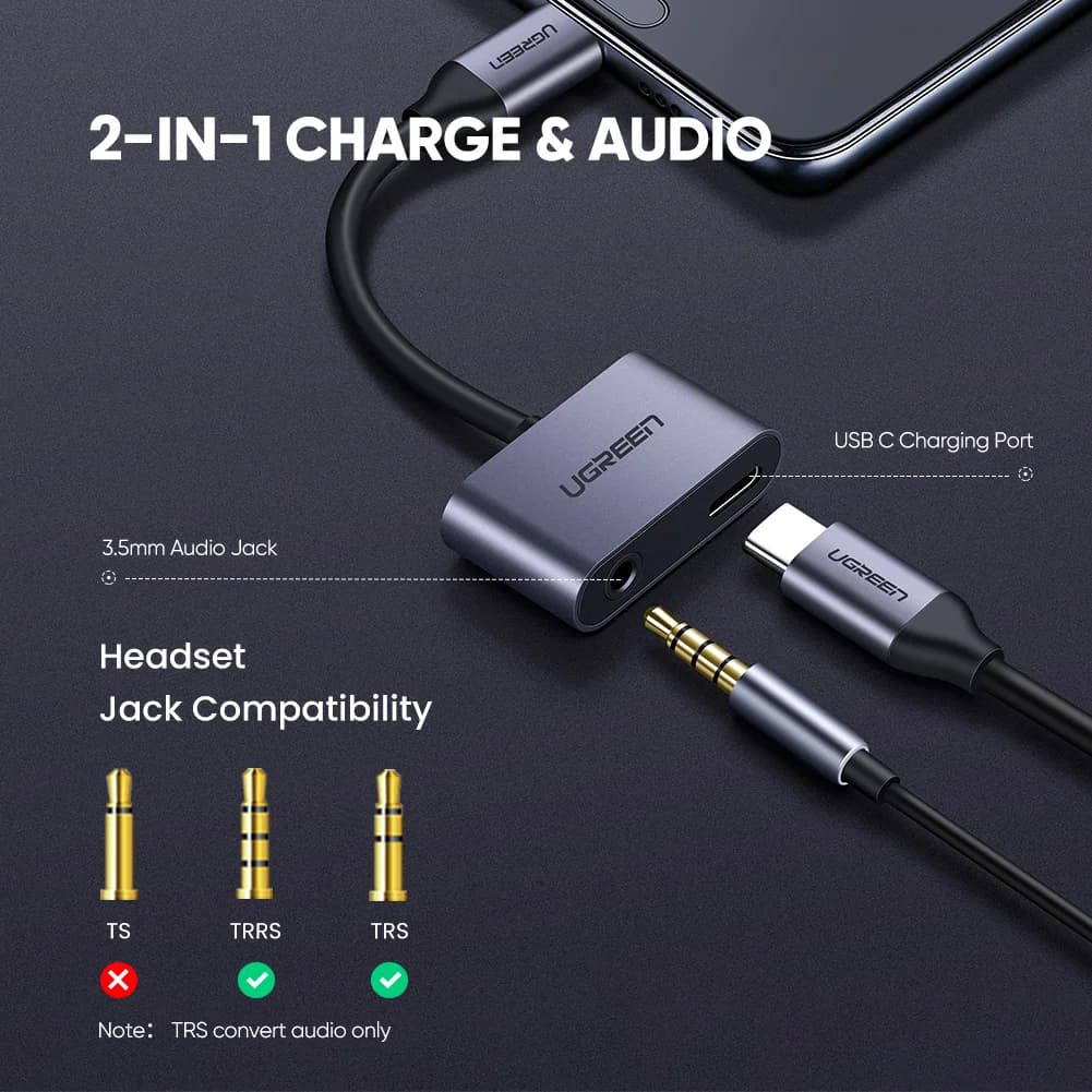 Adapter kabel USB-C na 3,5 mm AUX avdio