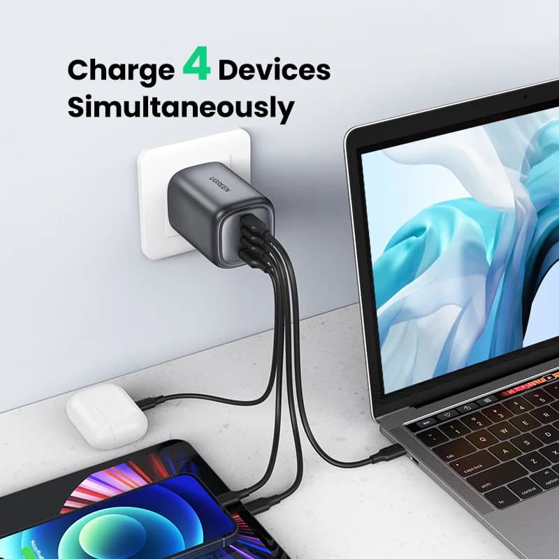Hitri polnilec GaN USB-C 100W, britanski vtič