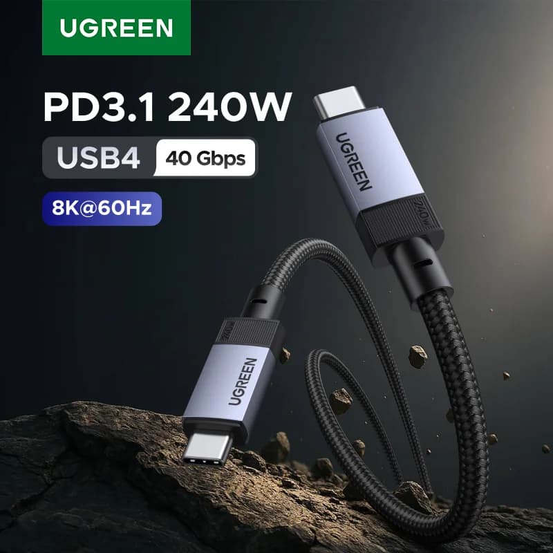 USB4 kabel, 240 W PD in prenos podatkov pri 40 Gbps