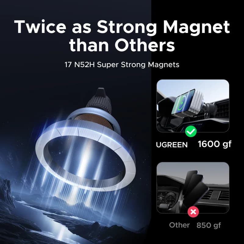 Qi2.2 magnetni brezžični avtomobilski polnilec, 25W