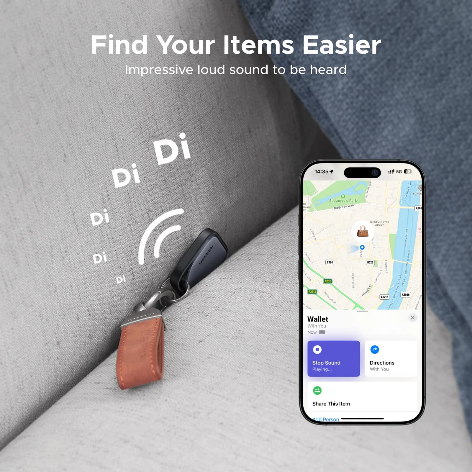 Pametna oznaka Bluetooth Tracker za iOS Find My