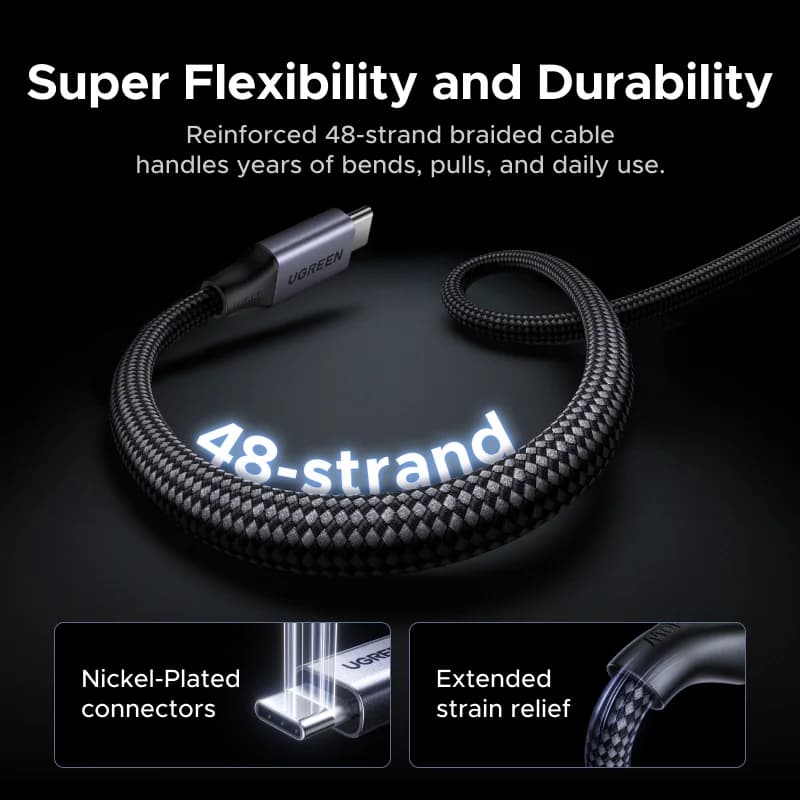 240W USB-C magnetni pleten polnilni kabel