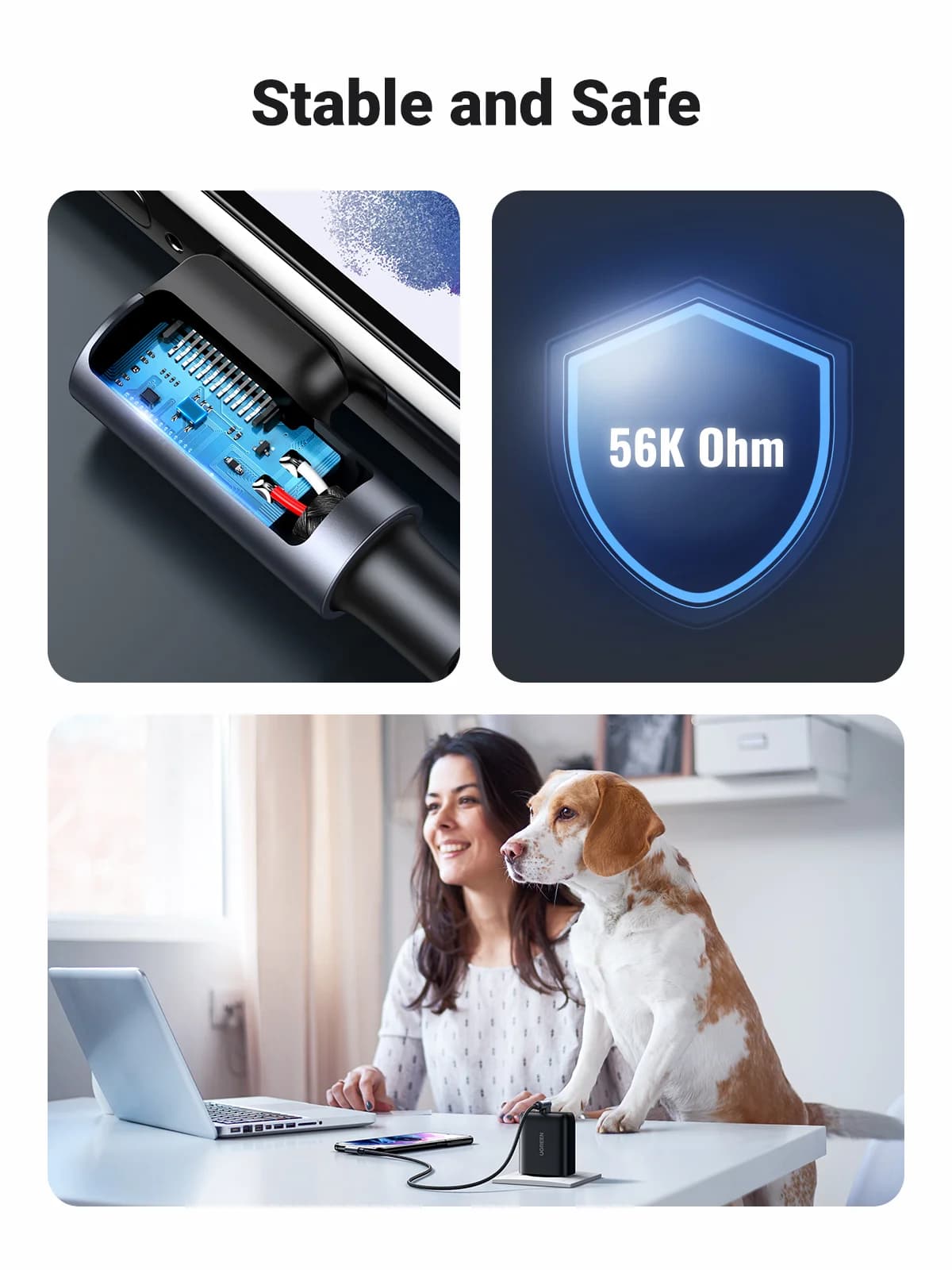 Nylon USB-C na USB-C kabel s kotom 90 stopinj