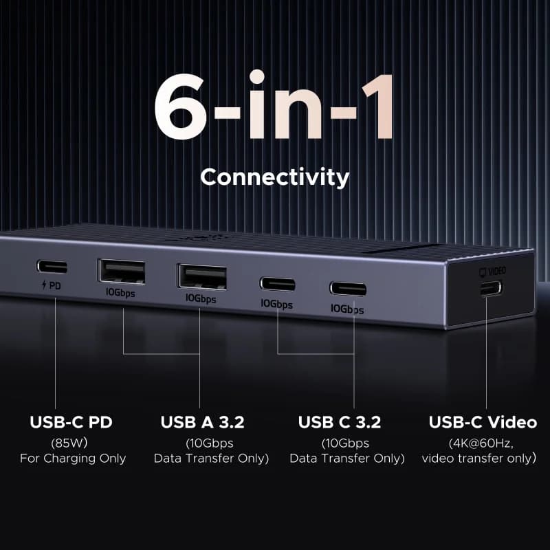 Hub USB-C z HDMI 4K, prenosom podatkov 10Gbps in PD 100W