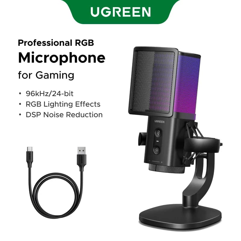 USB mikrofon z dotikom za utišanje in RGB osvetlitvijo