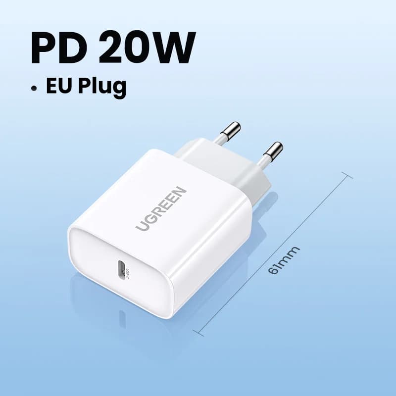 Stenski polnilec USB-C 20W, QC4.0 PD