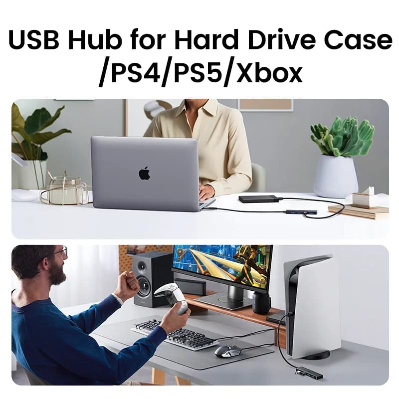 Hub USB 3.0 & USB-C s 4 vrati