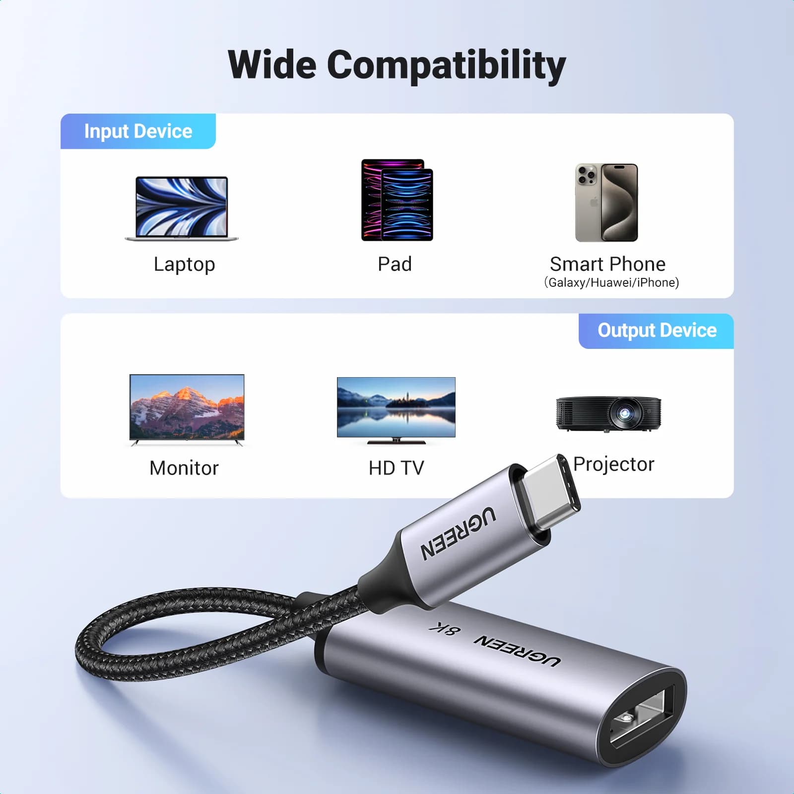 Adapter kabel USB-C na DisplayPort 1.4 8K