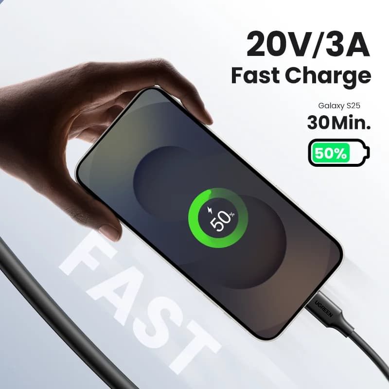 Kabel USB-C na USB-C, 60W PD hitro polnjenje