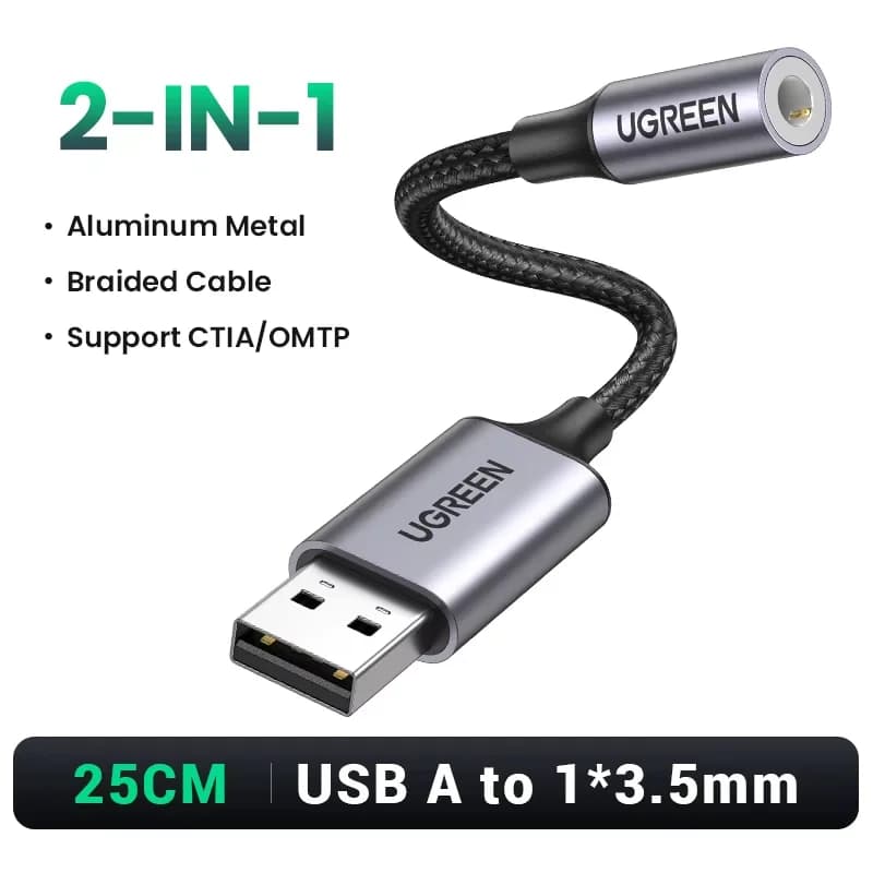 Zunanja zvočna kartica USB na 3.5 mm adapter