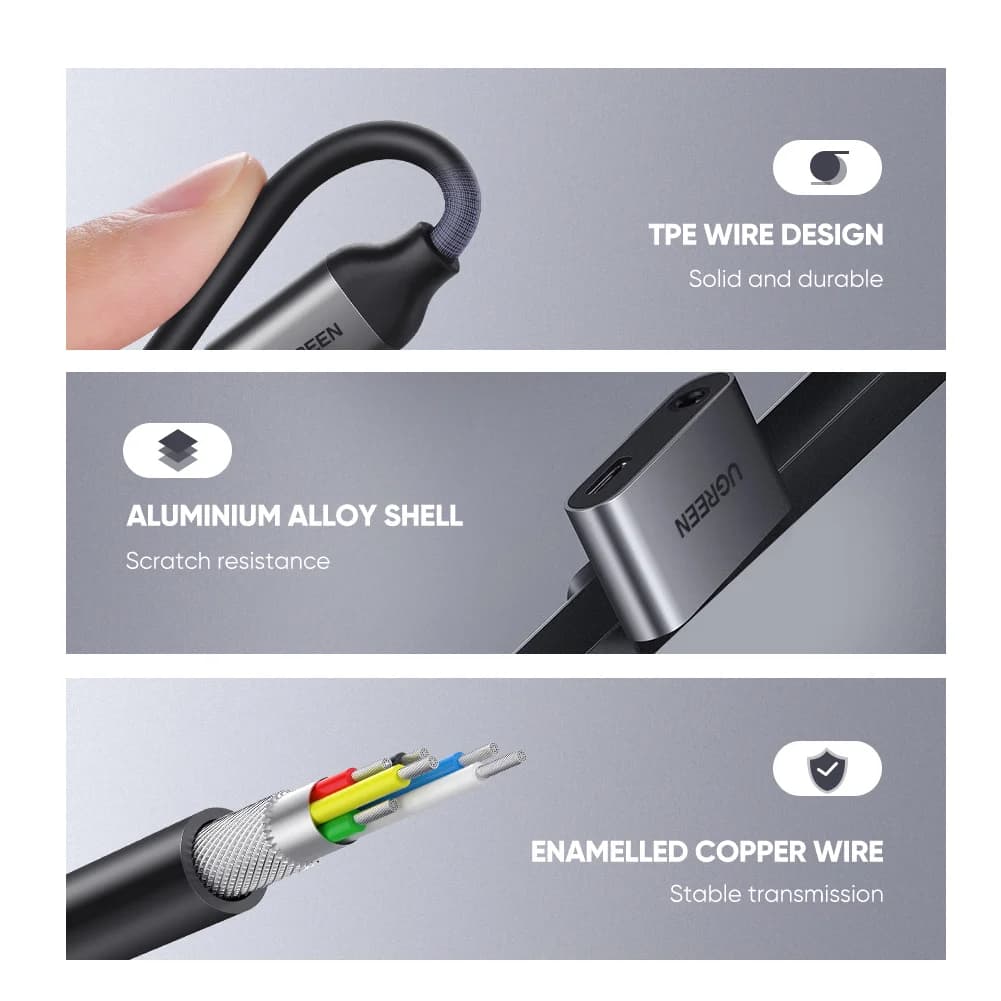 Adapter kabel USB-C na 3,5 mm AUX avdio