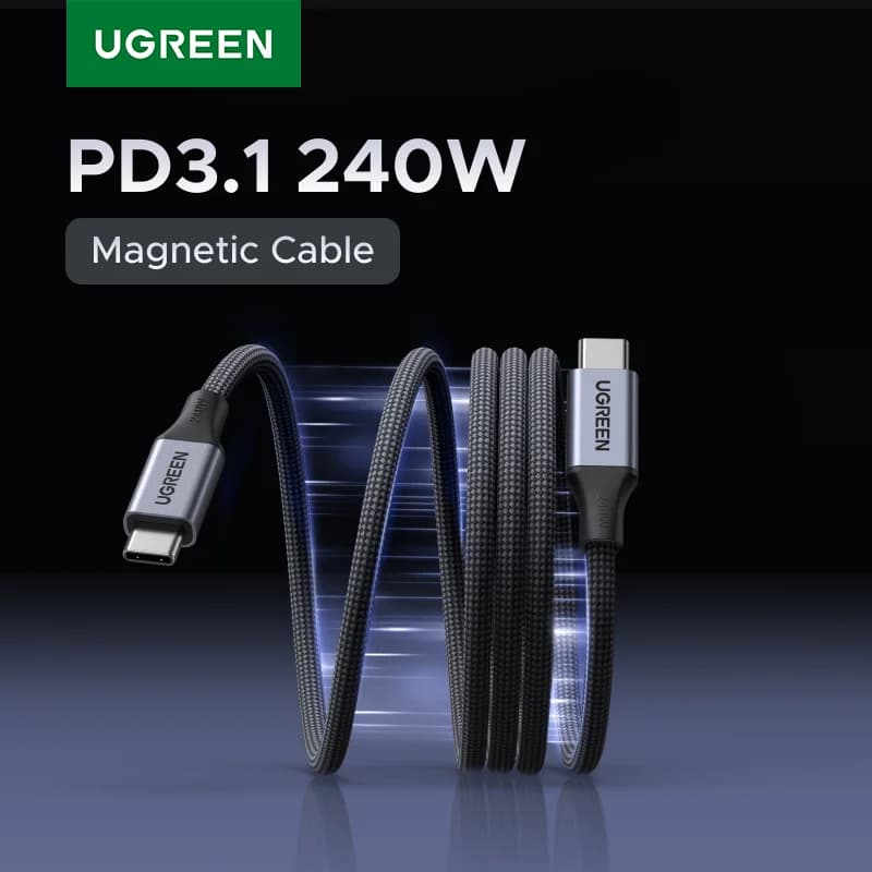 240W USB-C magnetni pleten polnilni kabel