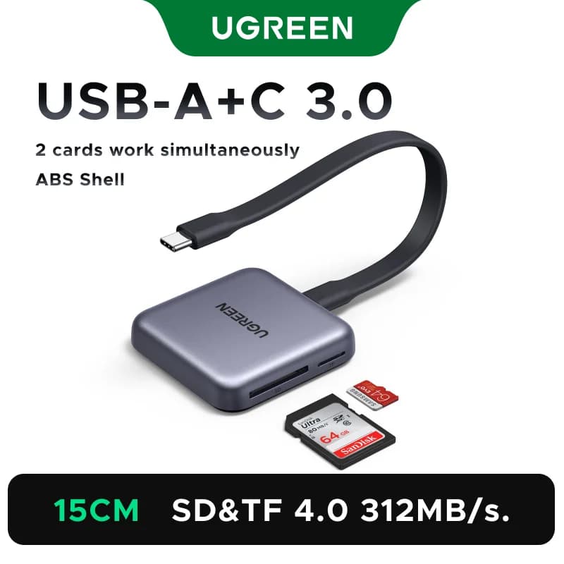 Magnetni bralnik kartic SD in TF USB-C, 312MB/s