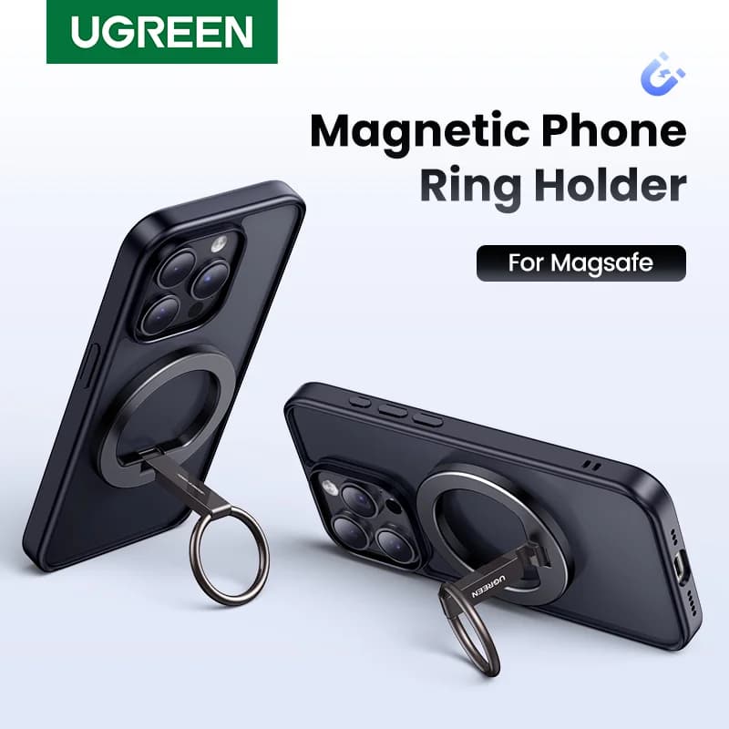 Magnetni držak za telefon s prstanom, stojalo z vrtenjem 360°