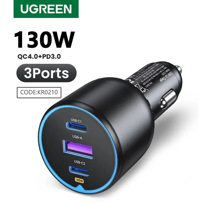 130W avtomobilski polnilnik z dvema USB-C
