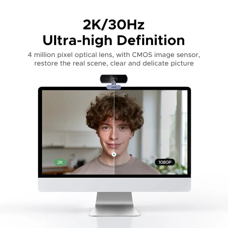USB spletna kamera 2K HD s samodejno korekcijo svetlobe