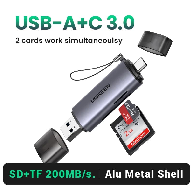 USB 3.0 & USB-C bralnik kartic SD/MicroSD